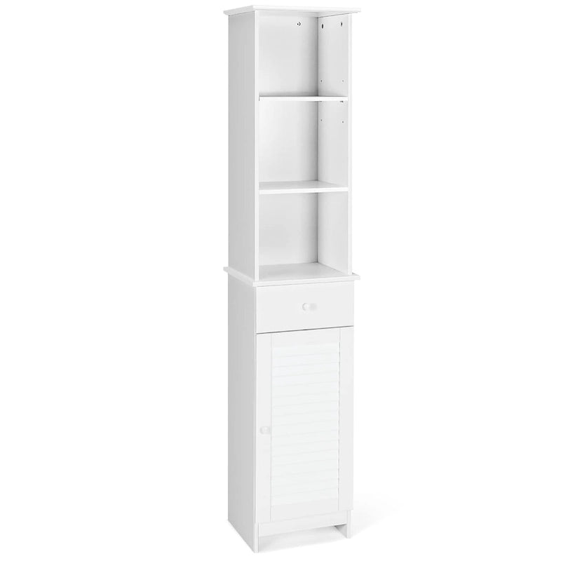 Costway Bathroom Tall Storage Cabinet Freestanding Linen Tower w/ Open - See Details
