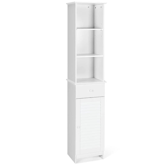 Costway Bathroom Tall Storage Cabinet Freestanding Linen Tower w/ Open - See Details