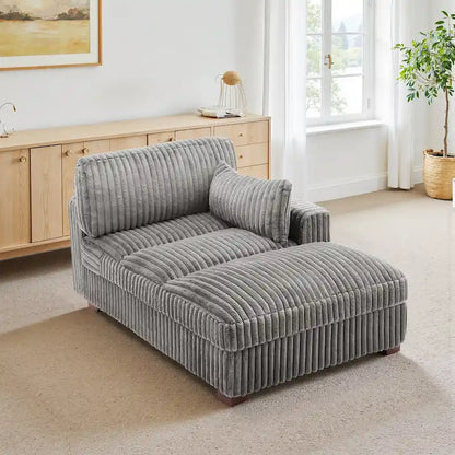 UIXE Upholstered Plush Chaise Lounge Chair For Interior