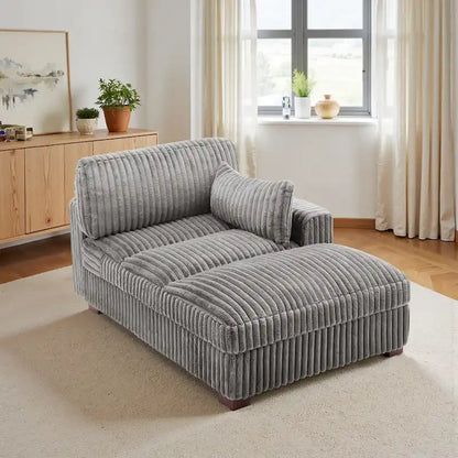 UIXE Upholstered Plush Chaise Lounge Chair For Interior