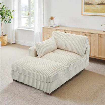 UIXE Upholstered Plush Chaise Lounge Chair For Interior