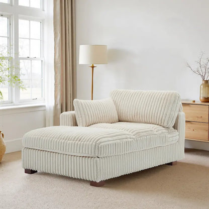 UIXE Upholstered Plush Chaise Lounge Chair For Interior
