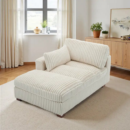 UIXE Upholstered Plush Chaise Lounge Chair For Interior