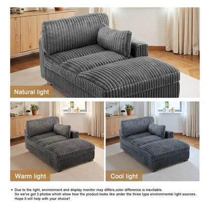 UIXE Upholstered Plush Chaise Lounge Chair For Interior