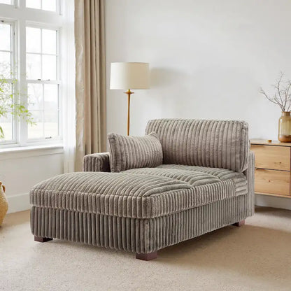 UIXE Upholstered Plush Chaise Lounge Chair For Interior