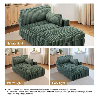 UIXE Upholstered Plush Chaise Lounge Chair For Interior