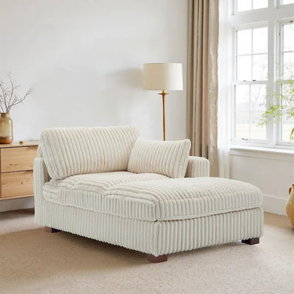 UIXE Upholstered Plush Chaise Lounge Chair For Interior