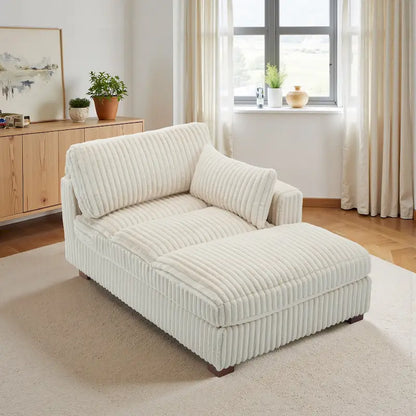 UIXE Upholstered Plush Chaise Lounge Chair For Interior