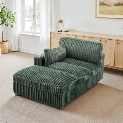 UIXE Upholstered Plush Chaise Lounge Chair For Interior