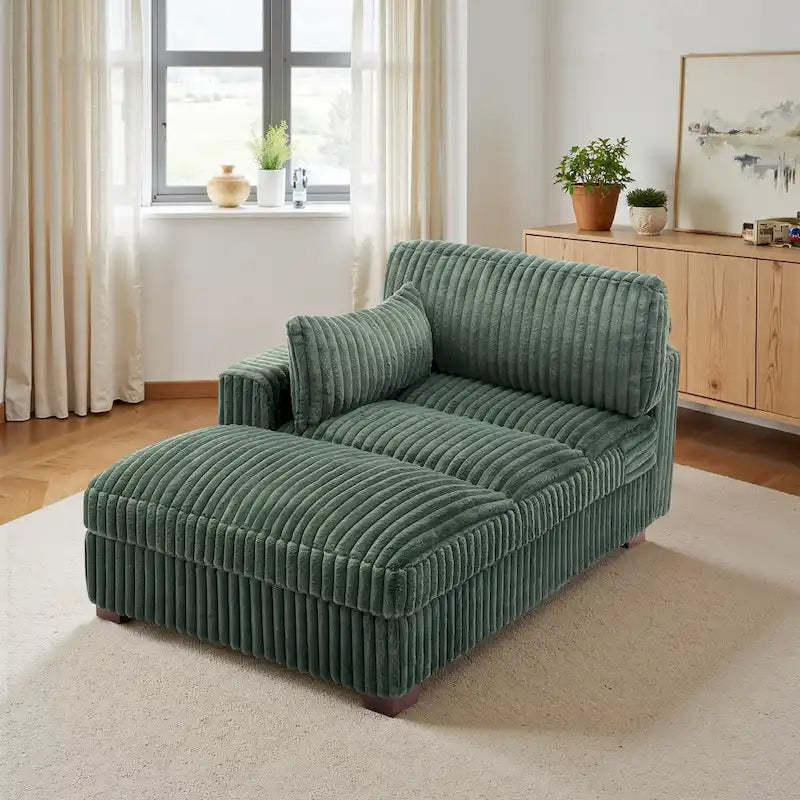 UIXE Upholstered Plush Chaise Lounge Chair For Interior