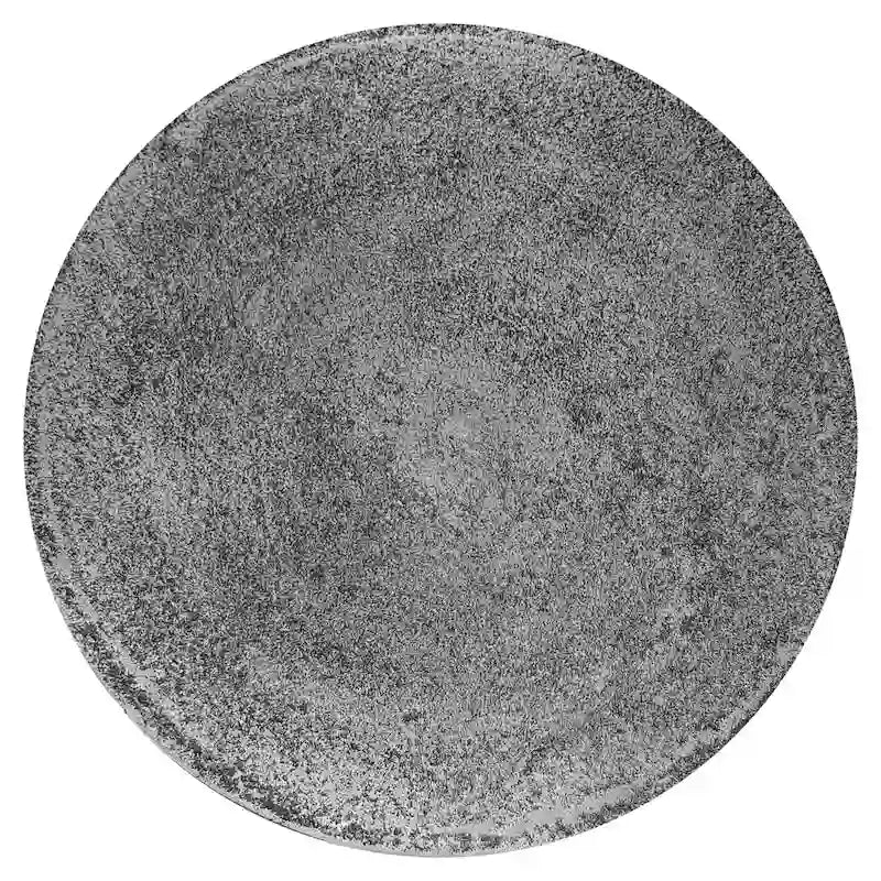 Vintage Accent Side Table, 15.5 Inch Round, Antique Silver Cast Aluminum Drum Base