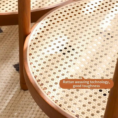 Modern Farmhouse Coffee Table Set Nesting Round Wooden Table Side Table Set for Living Room, Bedroom