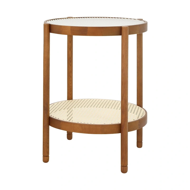 Modern Farmhouse Coffee Table Set Nesting Round Wooden Table Side Table Set for Living Room, Bedroom