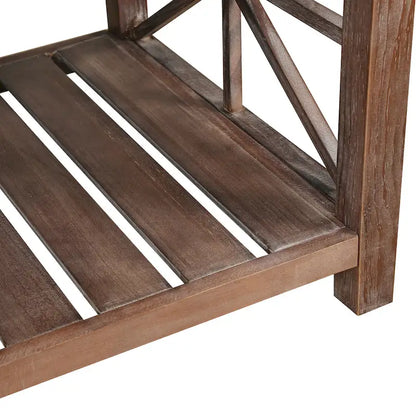 Modern Coffee Table Rectangular Living Room Center Table with Storage Shelves, for Small Space Living Room Antique Brown