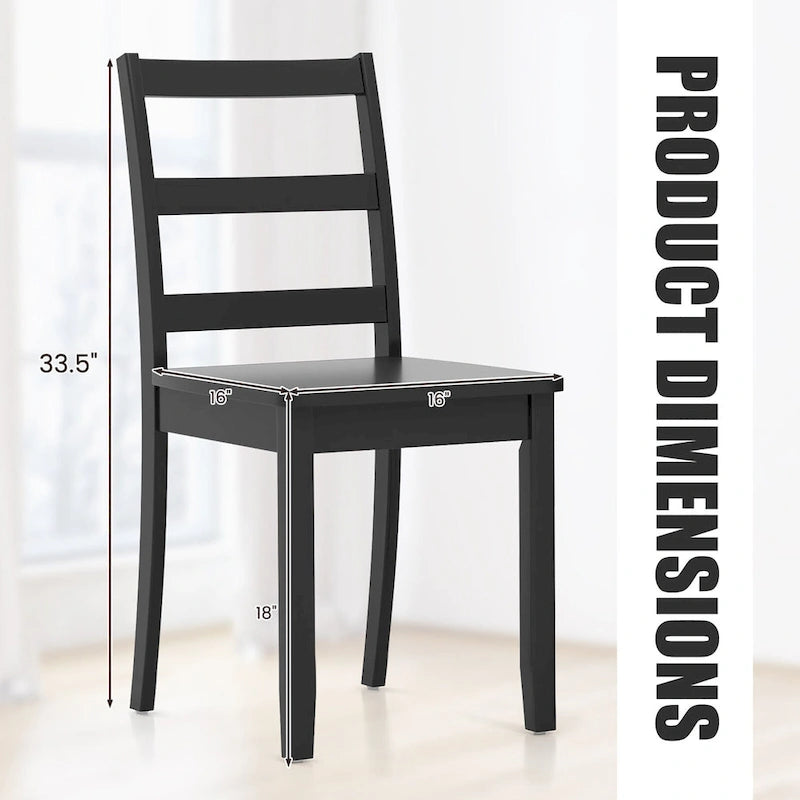 Gymax Set of 4 Dining Chairs Ladder Back Armless Side Chair w/ Solid