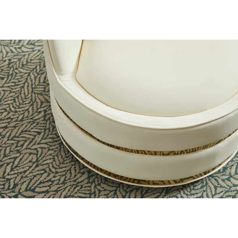 Swivel Chair, 360 Swivel Accent Chair, Faux Leather Barrel Chair Club Chair, Padded Single Chair