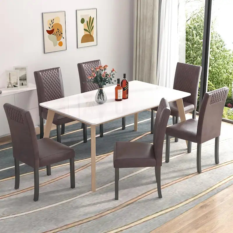 Upholstered Dining Chairs Set of 6 Parson Classic Upholstered Dining Chair,Modern 37 Parson Chairs