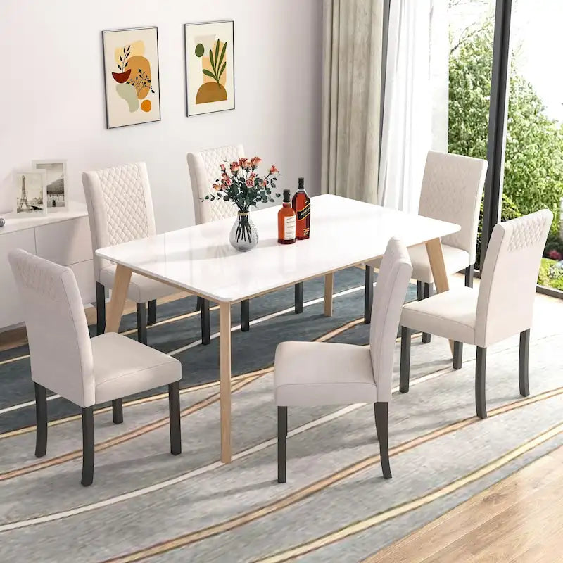 Upholstered Dining Chairs Set of 6 Parson Classic Upholstered Dining Chair,Modern 37 Parson Chairs