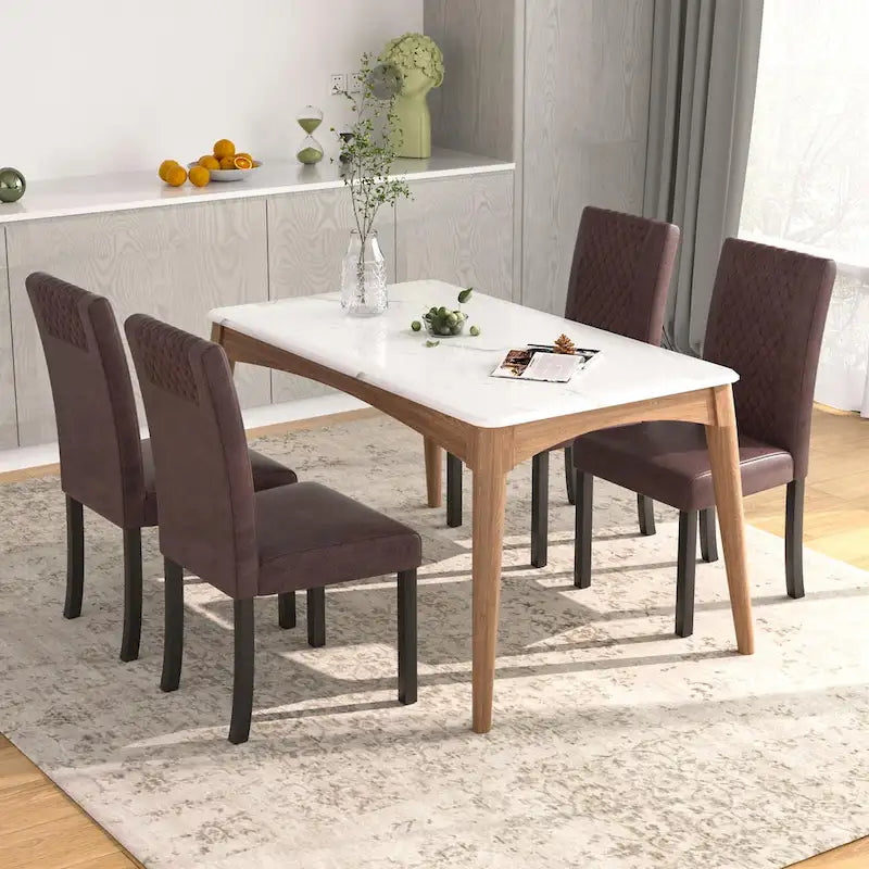 Upholstered Dining Chairs Set of 6 Parson Classic Upholstered Dining Chair,Modern 37 Parson Chairs