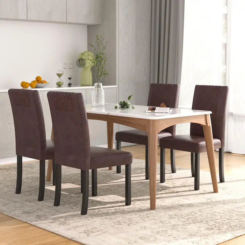 Upholstered Dining Chairs Set of 6 Parson Classic Upholstered Dining Chair,Modern 37 Parson Chairs