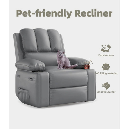 27 Oversized 360 Swivel Recliner Chairs with Heat and Massage