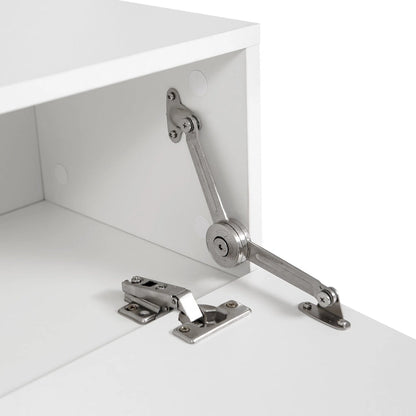 White 63 Floating TV Stand with Storage, LED Lights & Power Outlet for TVs Up to 60