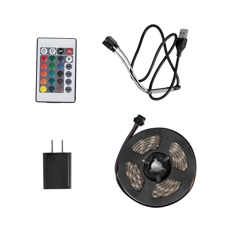 White 63 Floating TV Stand with Storage, LED Lights & Power Outlet for TVs Up to 60