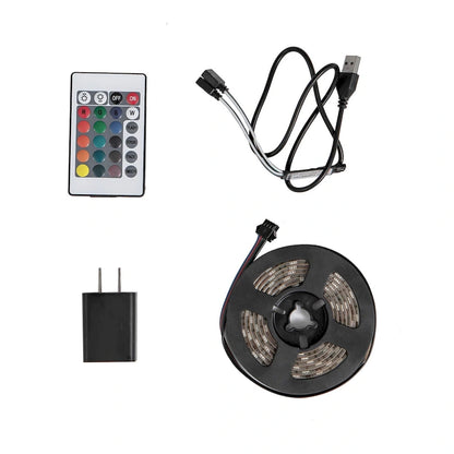 White 63 Floating TV Stand with Storage, LED Lights & Power Outlet for TVs Up to 60