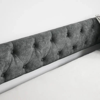 Upholstered Daybed Frame with Trundle & Tufted Backrest