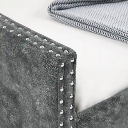 Upholstered Daybed Frame with Trundle & Tufted Backrest