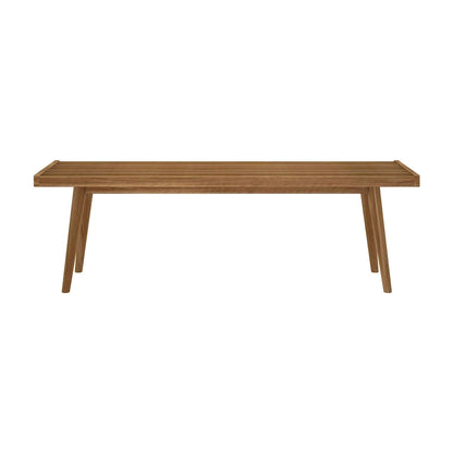Plank and Beam Mid Century Double Wood Entryway Bench - 56.3 L x 16.5 W x 17.5 H