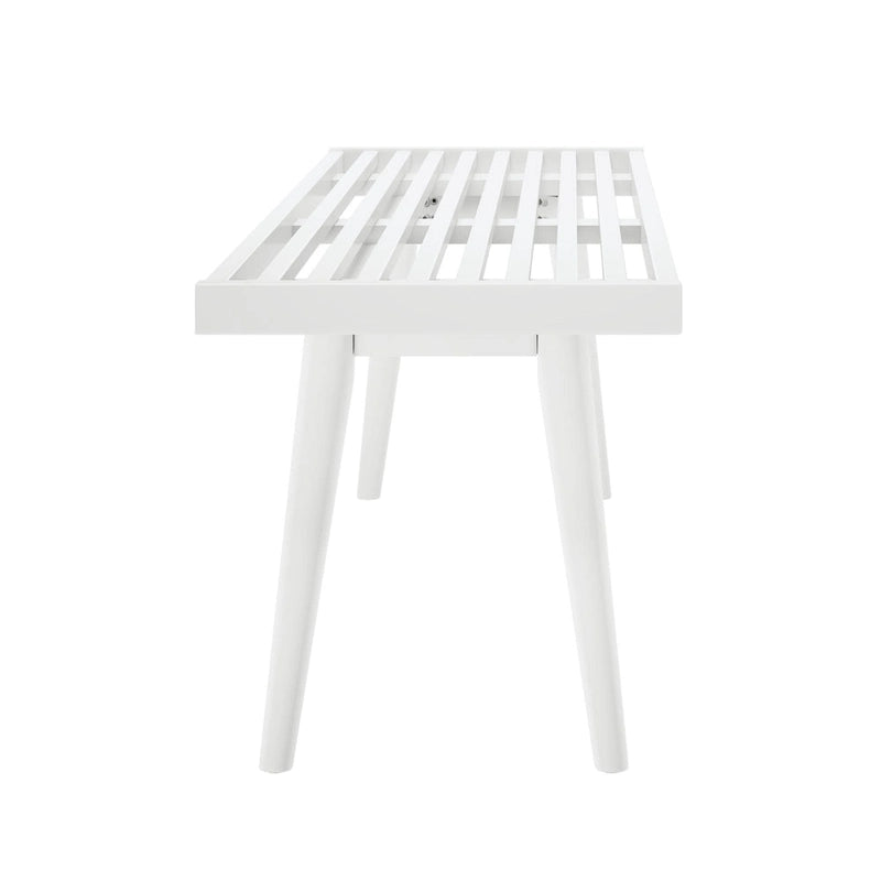 Plank and Beam Mid Century Double Wood Entryway Bench - 56.3 L x 16.5 W x 17.5 H