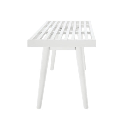 Plank and Beam Mid Century Double Wood Entryway Bench - 56.3 L x 16.5 W x 17.5 H