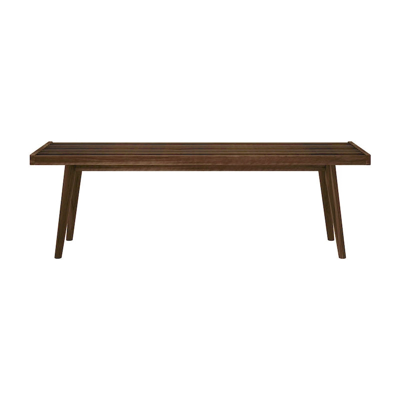 Plank and Beam Mid Century Double Wood Entryway Bench - 56.3 L x 16.5 W x 17.5 H