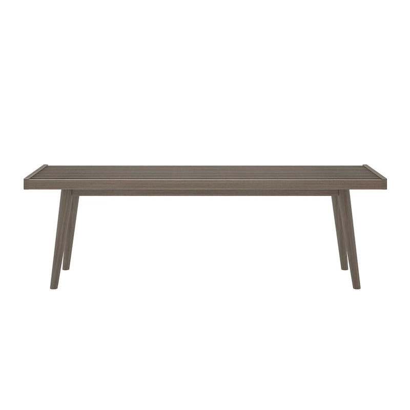 Plank and Beam Mid Century Double Wood Entryway Bench - 56.3 L x 16.5 W x 17.5 H