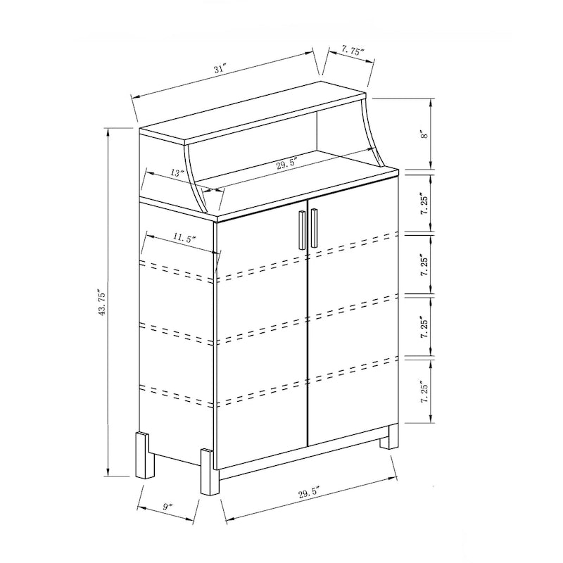 Sost Contemporary 5-shelf Shoe Cabinet by Furniture of America