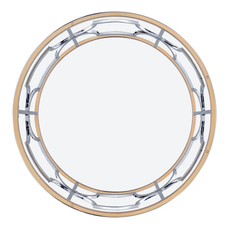 Ders Glam Chrome and Gold Plating Tempered Glass Top 3-Piece Coffee Table Set by Furniture of America