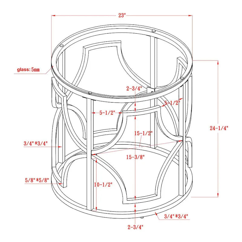 Ders Glam Chrome and Gold Plating Tempered Glass Top 3-Piece Coffee Table Set by Furniture of America