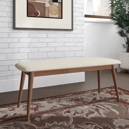 Ribe Mid-Century Modern Tapered Upholstered Dining Bench