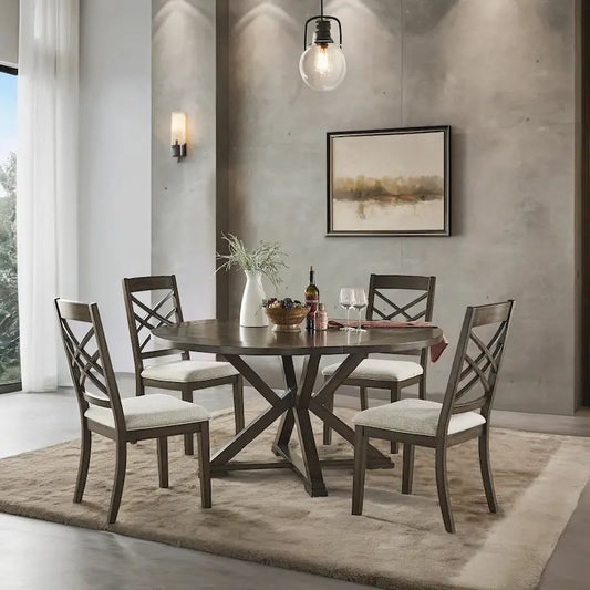 Sylvestra Espresso Finish Dining Set