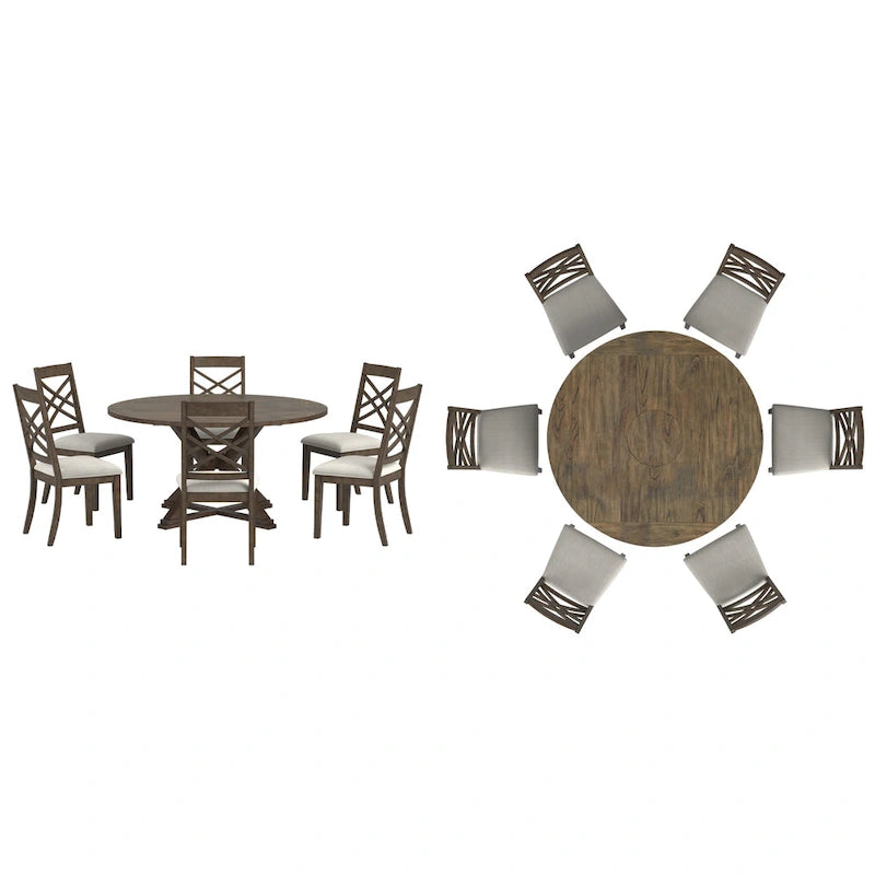 Sylvestra Espresso Finish Dining Set