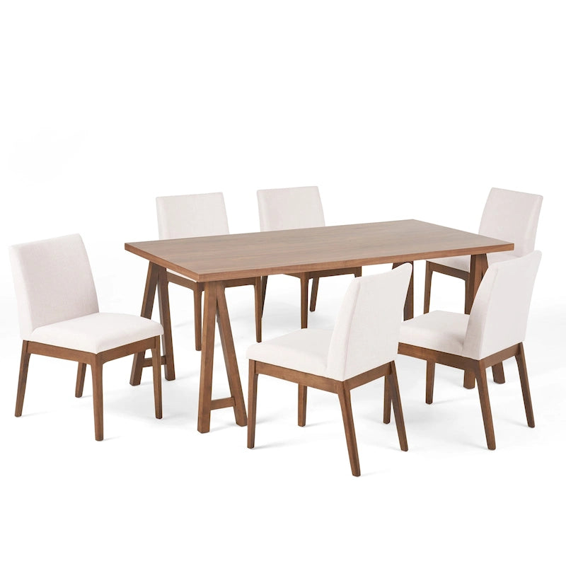 Kwame Mid-Century Modern 7 Piece Dining Set by Christopher Knight Home