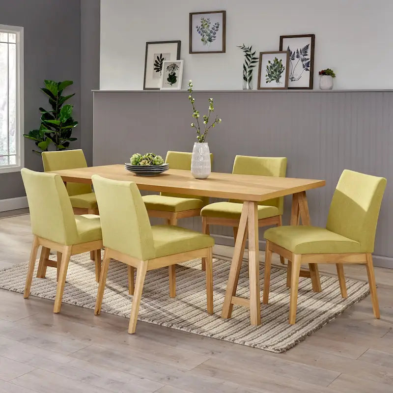 Kwame Mid-Century Modern 7 Piece Dining Set by Christopher Knight Home