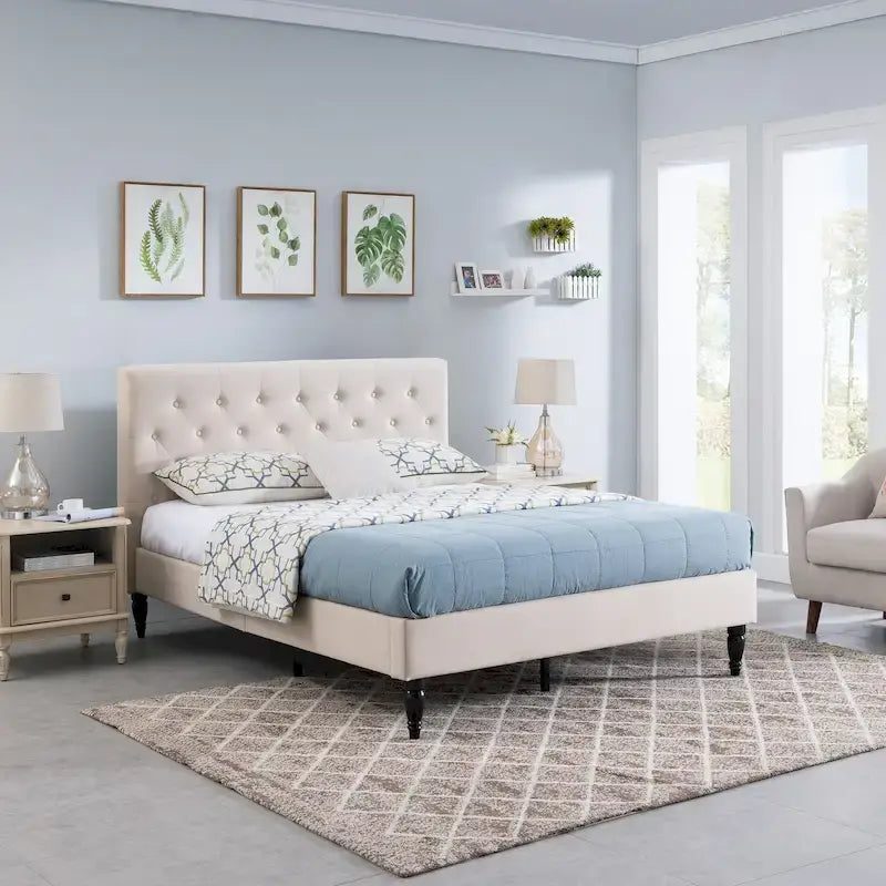 Atterbury Upholstered Queen Platform Bed by Christopher Knight Home