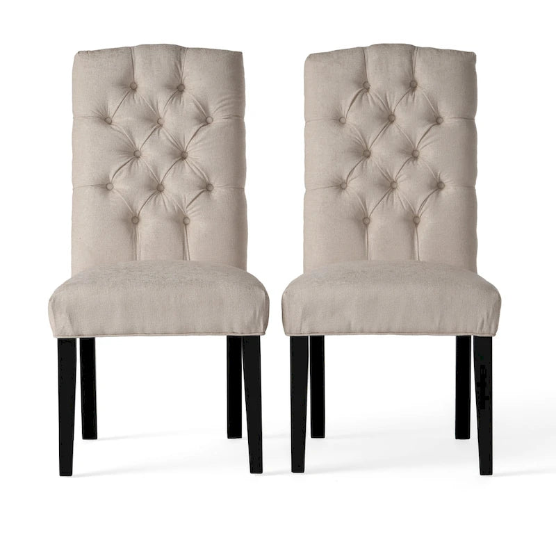 Crown Upholstered Fabric Dining Chairs (Set of 2) by Christopher Knight Home