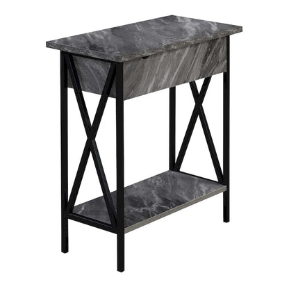 Convenience Concepts Tucson Flip Top End Table with Charging Station and Shelf