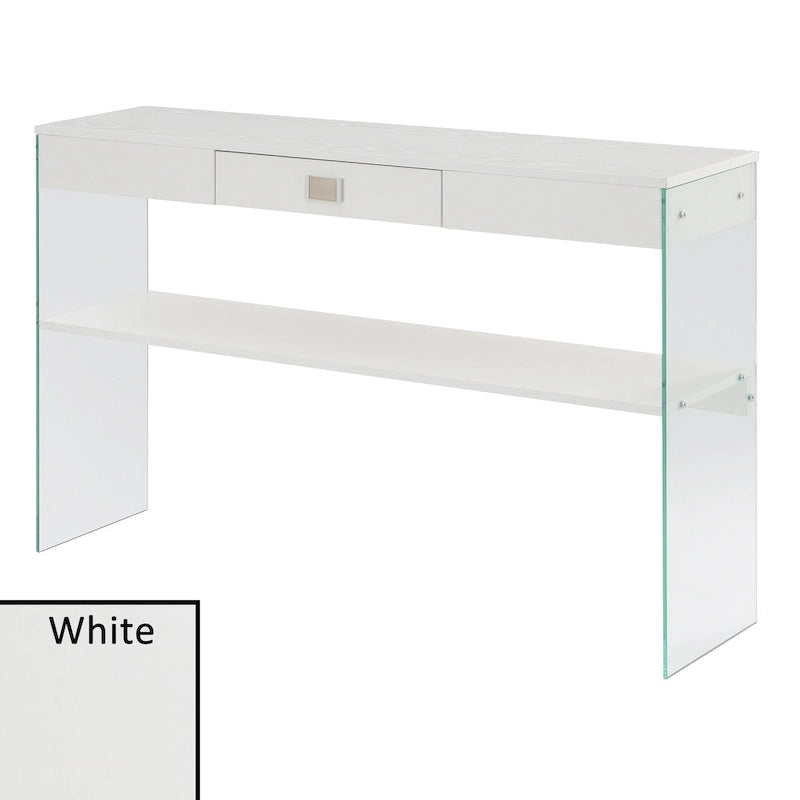 Convenience Concepts SoHo 1 Drawer Glass Console Table with Shelf