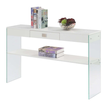 Convenience Concepts SoHo 1 Drawer Glass Console Table with Shelf