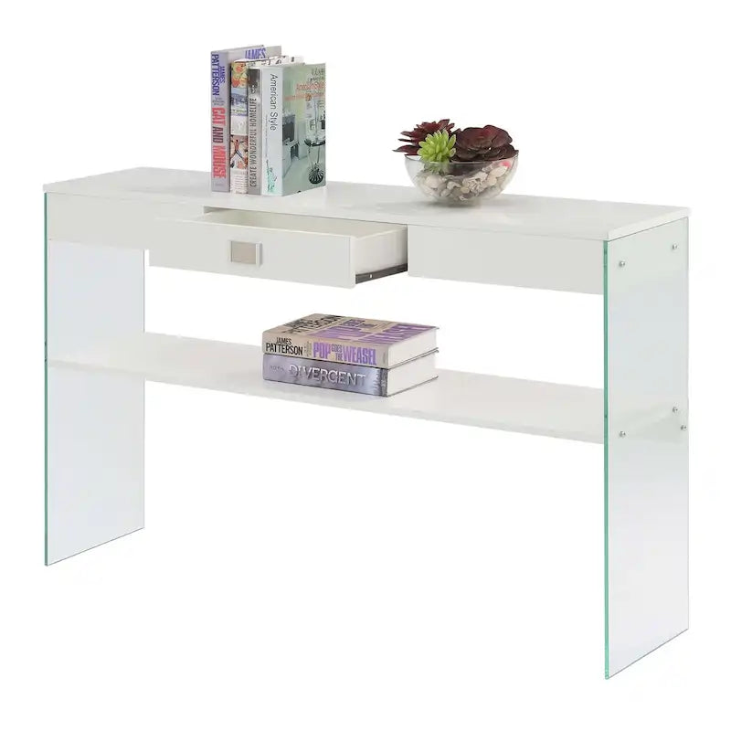 Convenience Concepts SoHo 1 Drawer Glass Console Table with Shelf