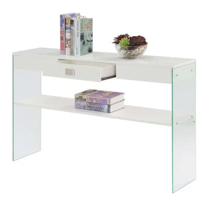 Convenience Concepts SoHo 1 Drawer Glass Console Table with Shelf